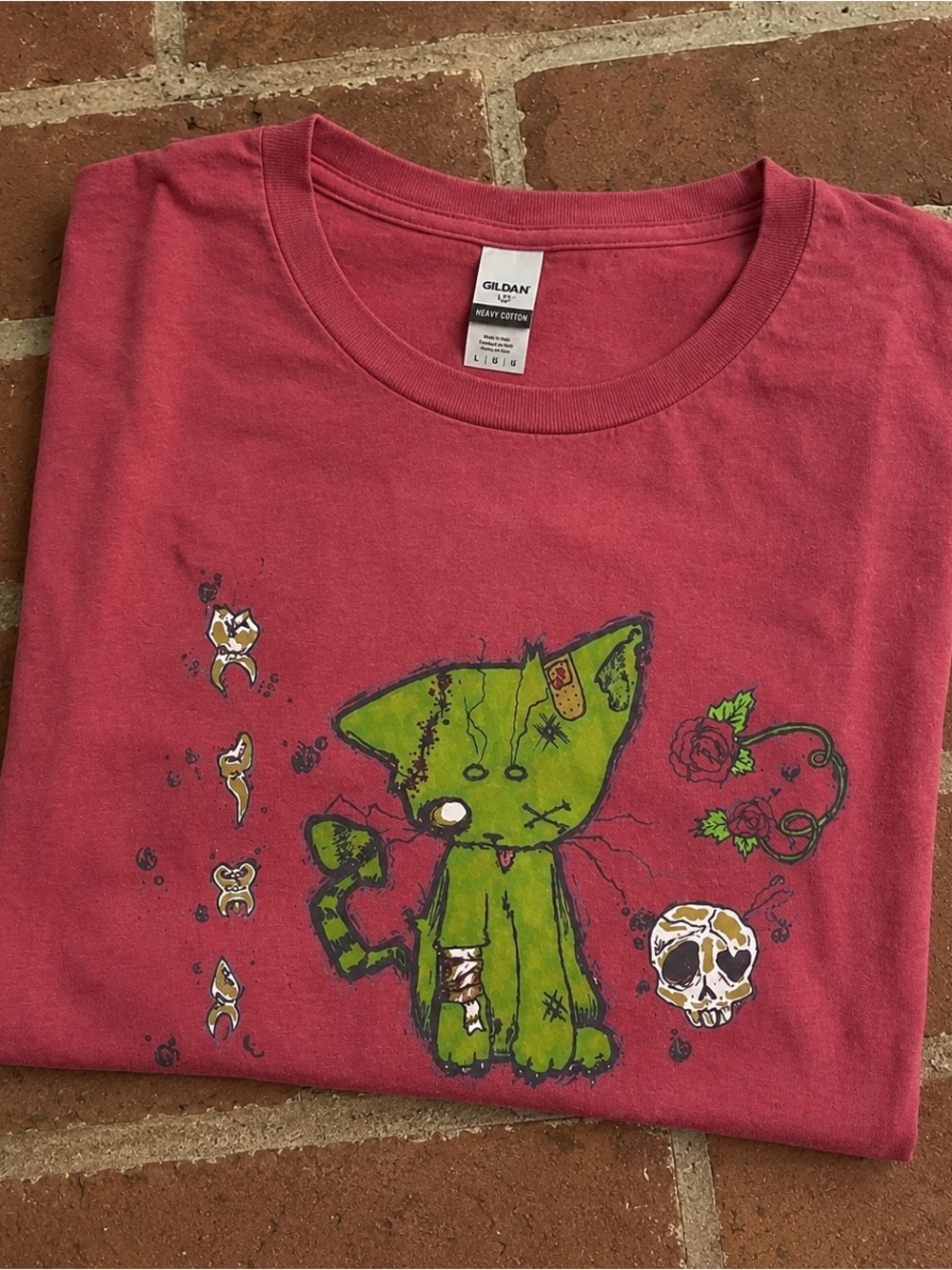 Gildan 5000 Heavy Cotton Tee in Coral, Y2K, Streetwear Size L - Picture 2 of 5
